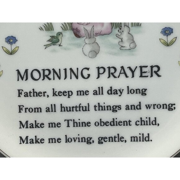 Morning Prayer Ceramic Wall Plate Ucagco Japan 7-1/2" Vintage Child Nursery - Picture 5 of 8